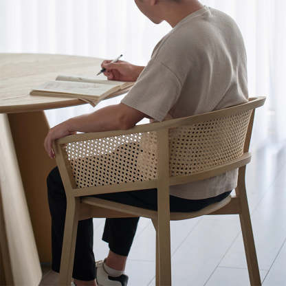 カフェ倒産品　自然素材　ナチュラルウッドチェア 天然木ナチュラルラタンチェア 北欧 風 ダイニング チェア