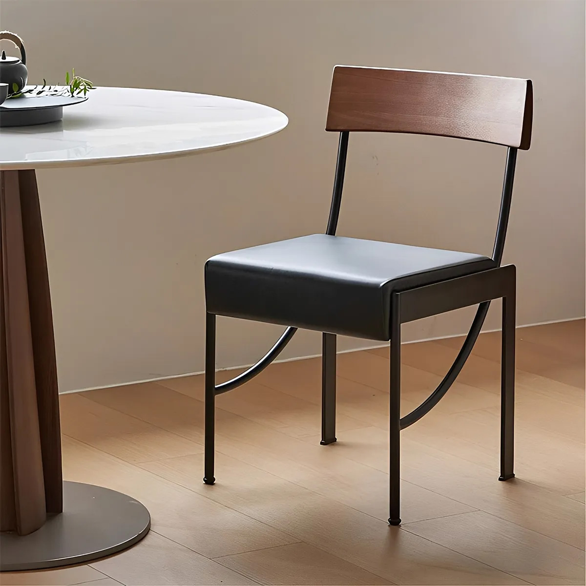 スチールモダンアームレスチェア