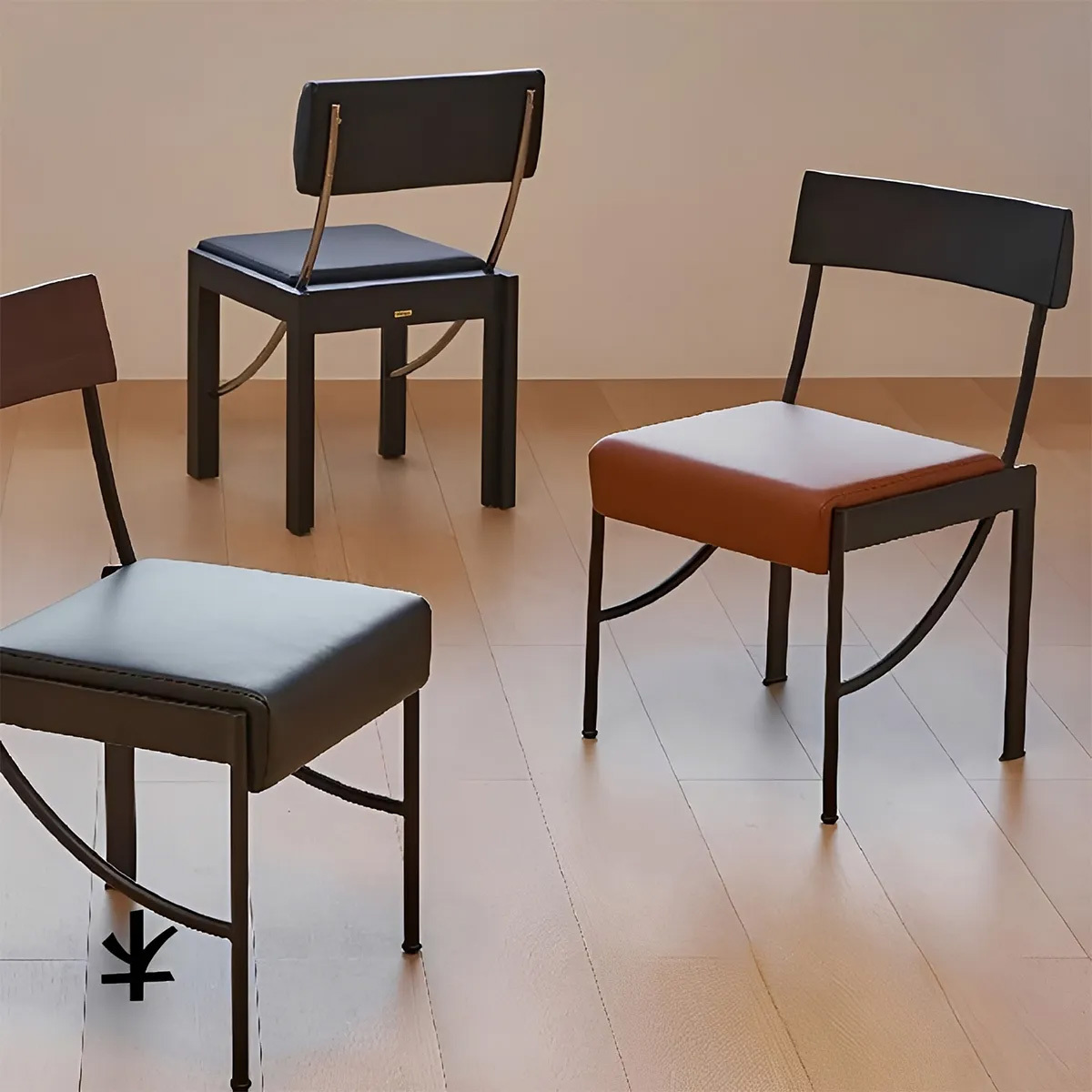 スチールモダンアームレスチェア