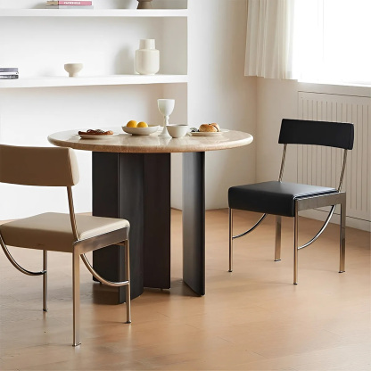 スチールモダンアームレスチェア