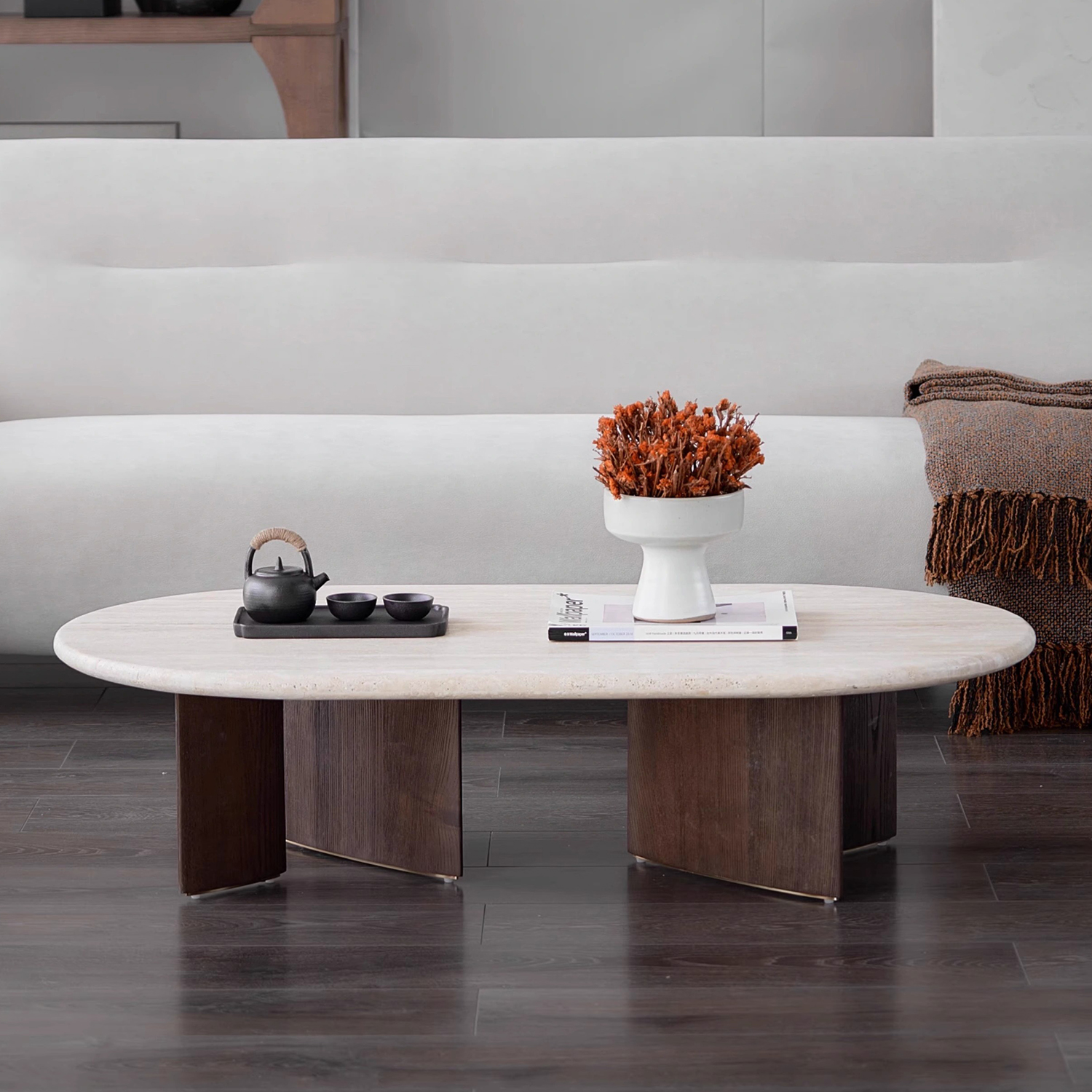 レトロモダン木製コーヒーテーブル