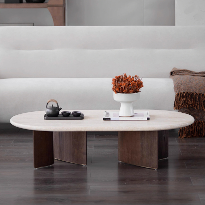 レトロモダン木製コーヒーテーブル