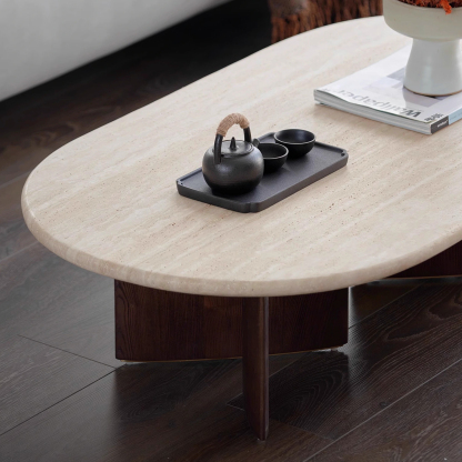 レトロモダン木製コーヒーテーブル | 北欧テイストを取り入れた質感