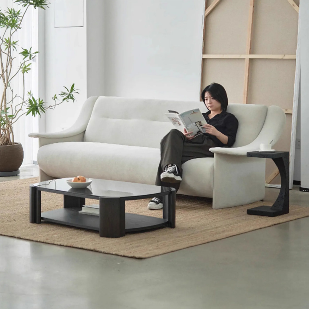 GMBAYUE U字型サイドテーブル ピュアホワイト 30x30x55cm 鼓型サイドテーブル | 組み合わせ自由で多用途に使えるデザイン – CAGUUU