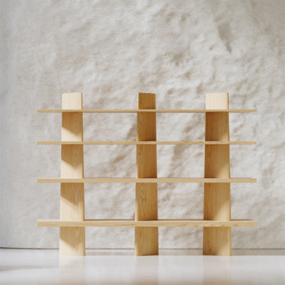 シンプルデザイン格子シェルフ