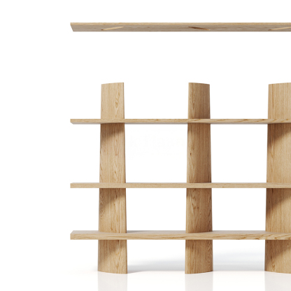 シンプルデザイン格子シェルフ