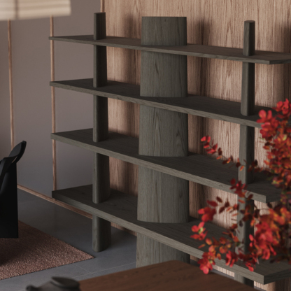 シンプルデザイン格子シェルフ