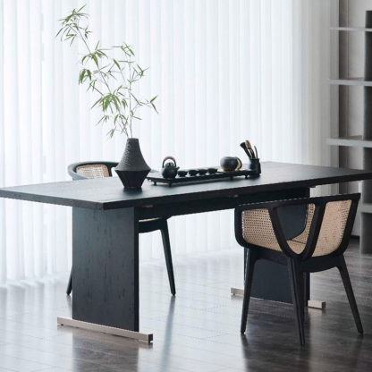 和モダン木製ダイニングテーブル