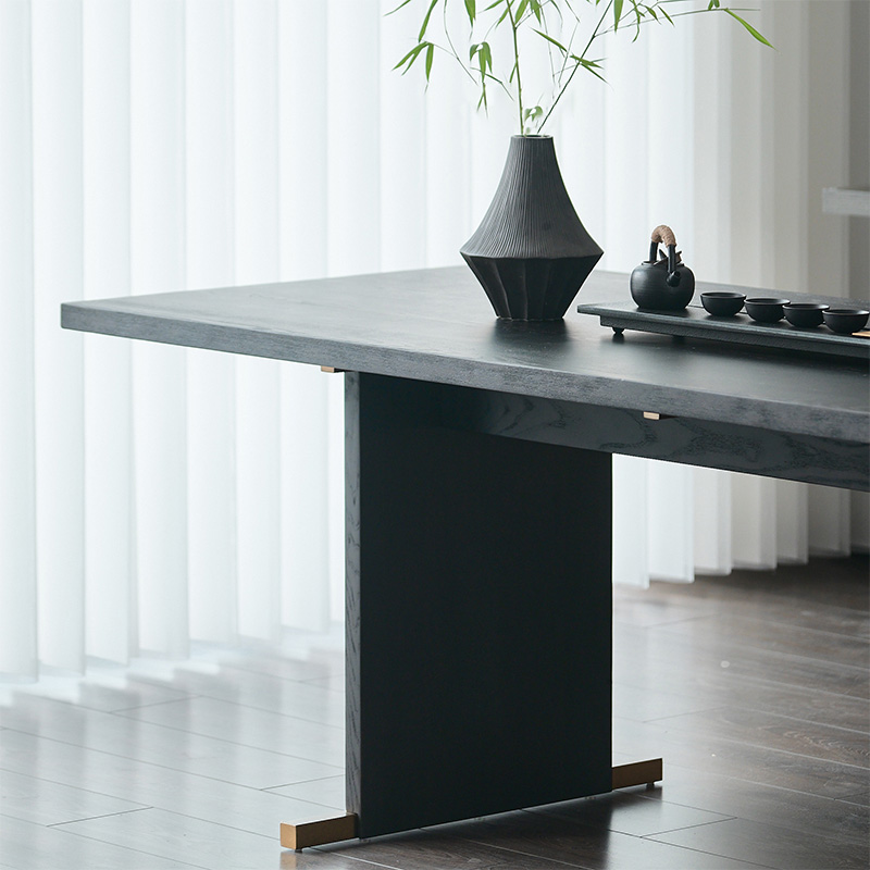 和モダン木製ダイニングテーブル