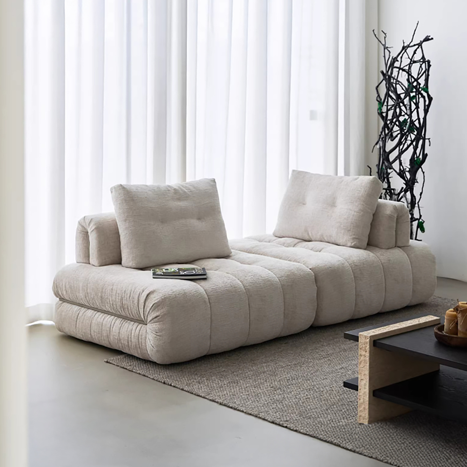 ふんわり幅広ベンチソファ – CAGUUU