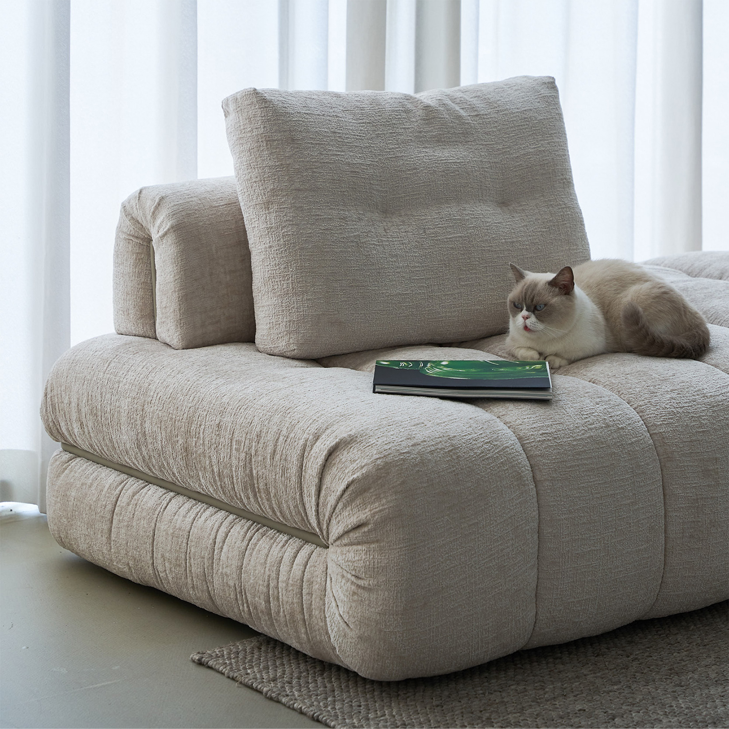 ふんわり幅広ベンチソファ | 柔らかな座り心地と安心の耐久性