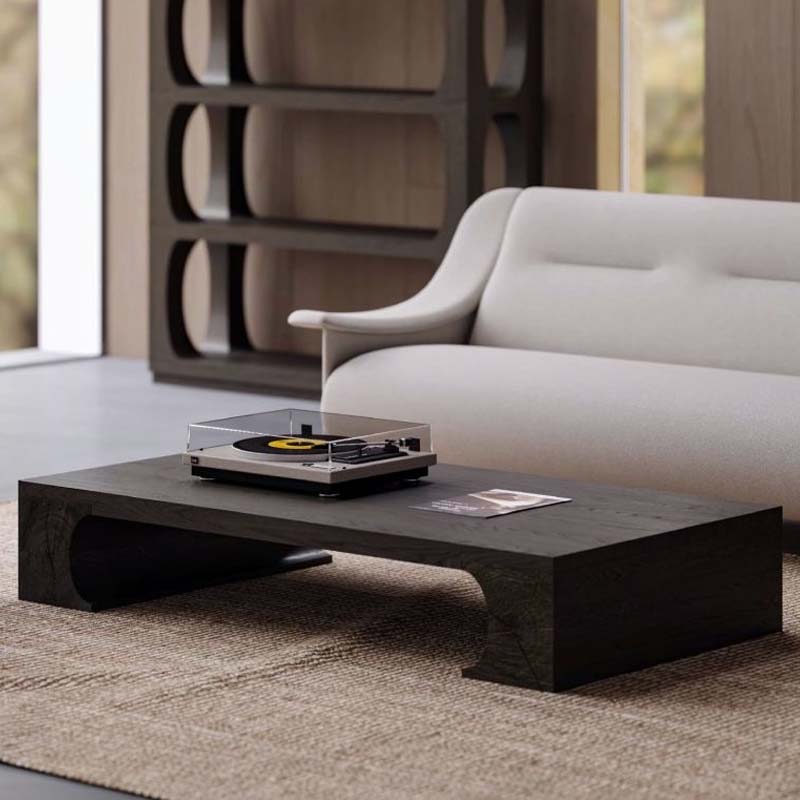 広々天板木製ローテーブル