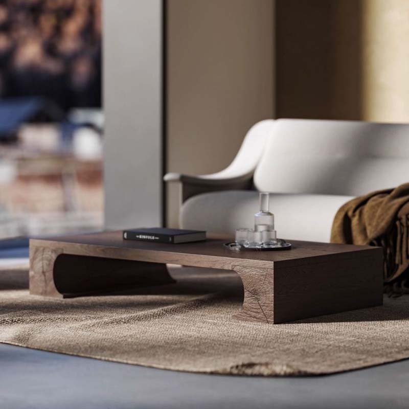 広々天板木製ローテーブル