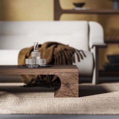 広々天板木製ローテーブル | 北欧風スタイルで仕上げた高品質な家具