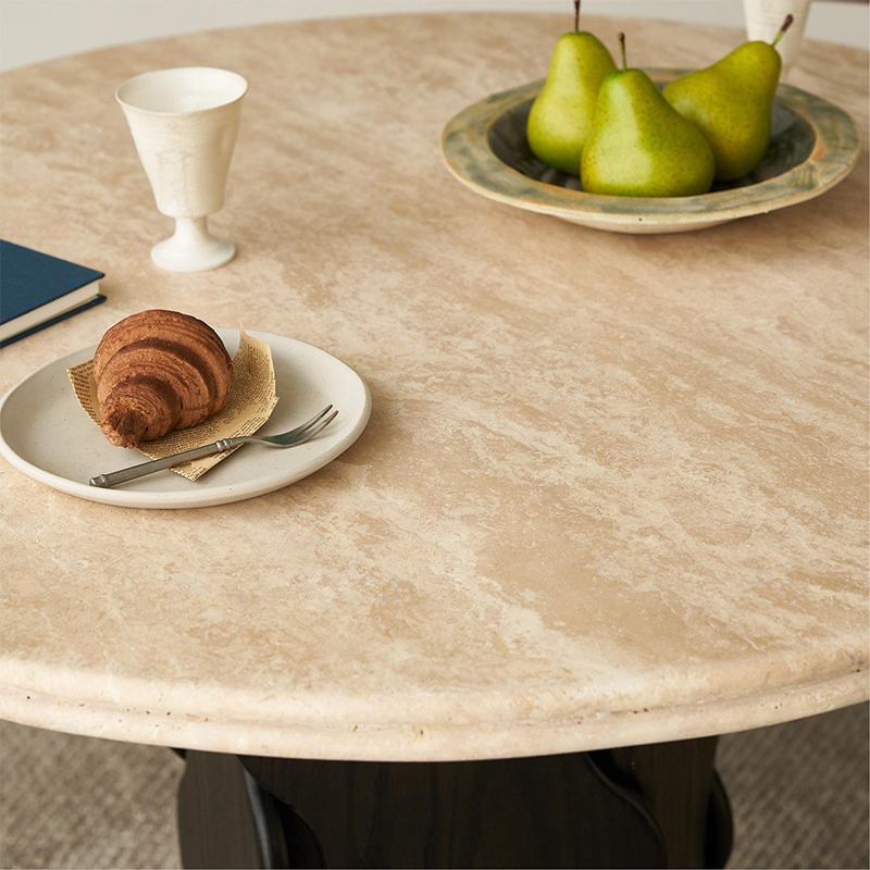 マーブルトップラウンドセンターテーブル