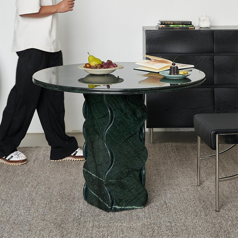 マーブルトップラウンドセンターテーブル