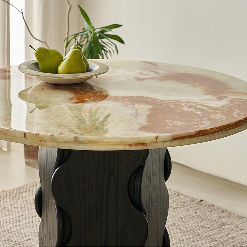 マーブルトップラウンドセンターテーブル