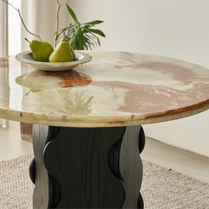 マーブルトップラウンドセンターテーブル