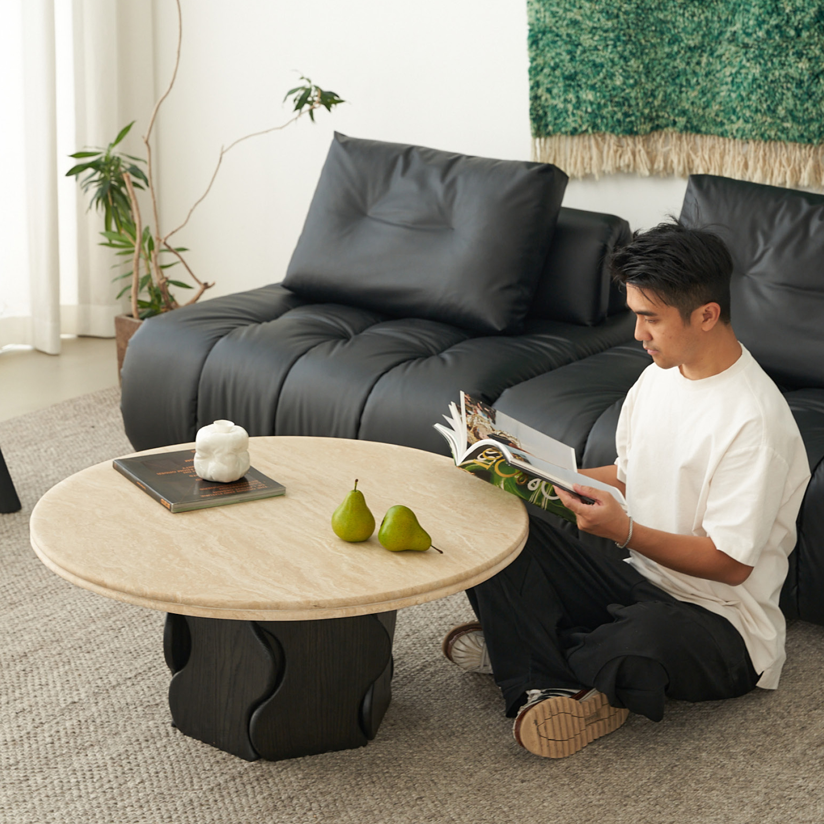 マーブルトップラウンドローテーブル