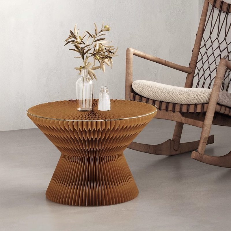 Kraft Paper クラフト紙砂時計型サイドテーブル