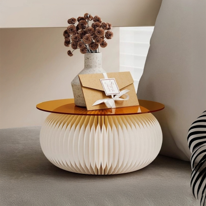 Kraft Paper クラフト紙ドーナツテーブル | 折りたためる軽量ハニカム