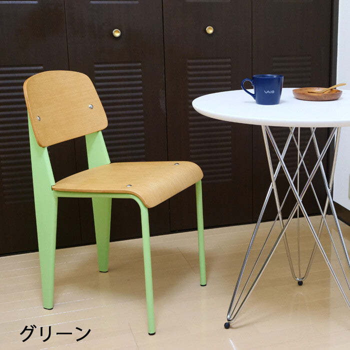 レトロスクールチェアテイストべニアスチールフレームスタンダードチェア