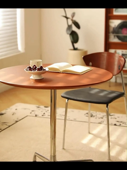 ツゲ材 木製ミニラウンドダイニングテーブル