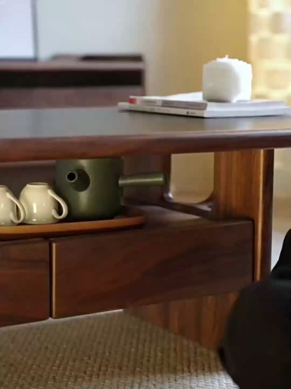 Woody Prime Walnut ウォールナット材 セラミック天板ローテーブル