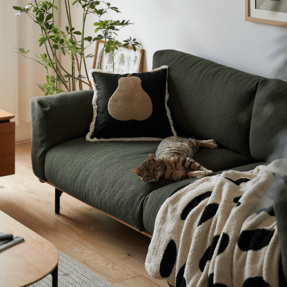 Woody Prime Cherry ウッドフレームパイルクッションソファ【カスタマイズ可】