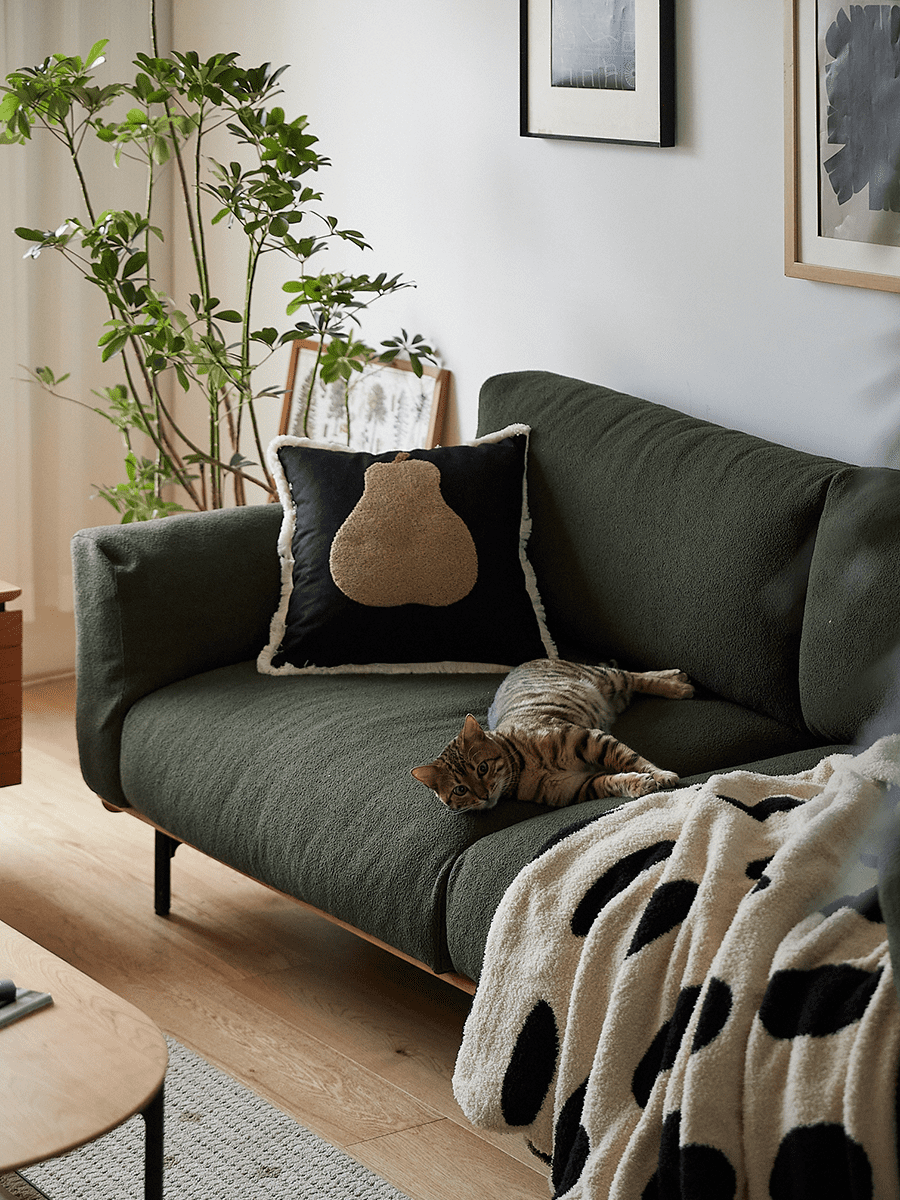 Woody Prime Cherry ウッドフレームパイルクッションソファ【カスタマイズ可】