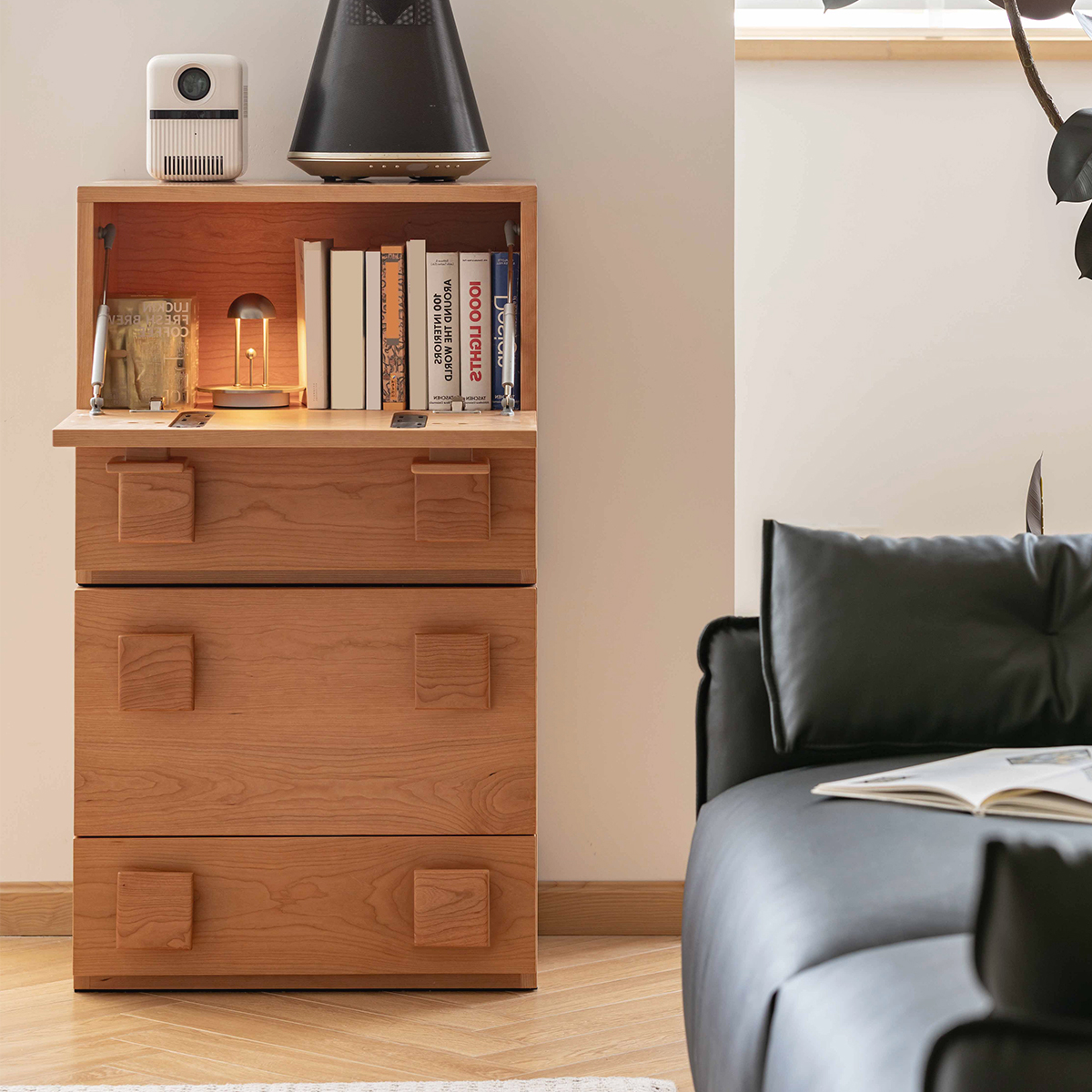 Woody Prime Cherry 木製ユニット式キャビネット | 自由に組み合わせて