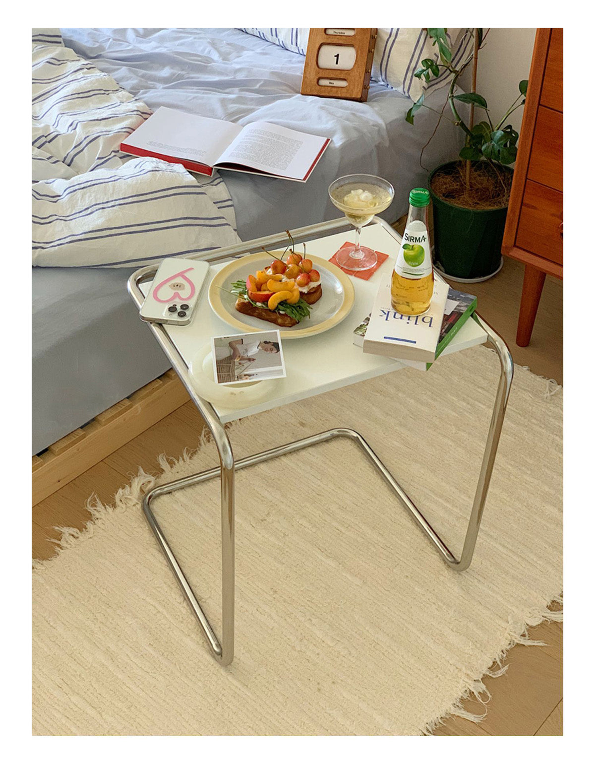 サイドテーブル カフェ 家具 便利 ステンレス インテリア