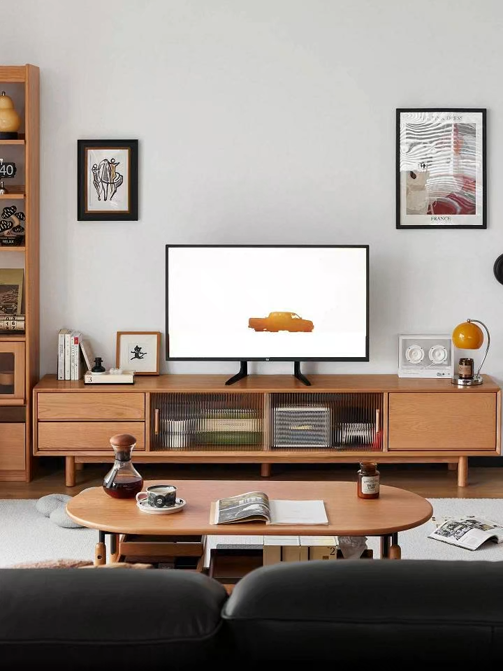 チェリー材 スタイリッシュテレビキャビネット