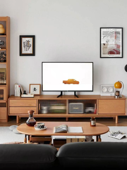 チェリー材 スタイリッシュテレビキャビネット