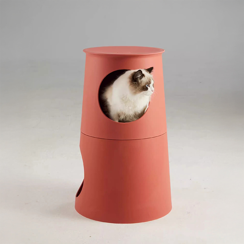 キャットハウス＆スツール｜猫の隠れ家とスツールが一体化した多機能ペット家具