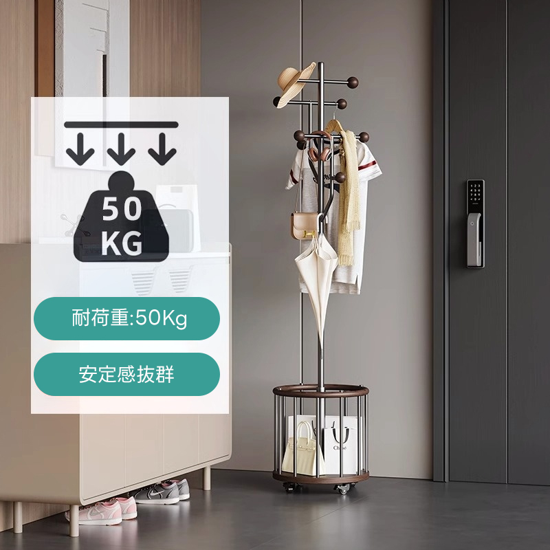 バスケット付きハンガーラック