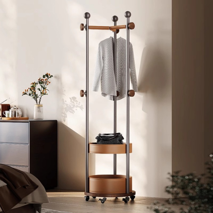 回転ハンガーラック 360°回転 ステンレス製 多機能回転ハンガーラック | 360度回転で使いやすい 高級感と耐久性を