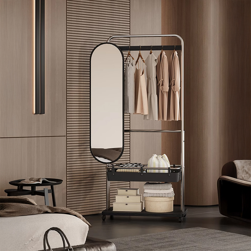 ミラー付き多機能ハンガーラック