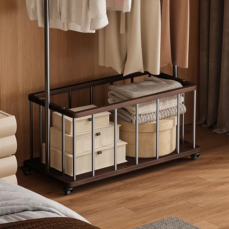 バスケット付きハンガーラック