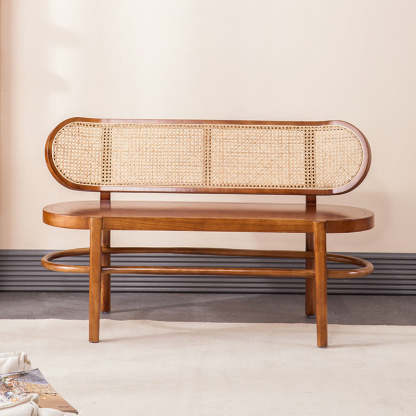 ラタン調ウッドベンチ – CAGUUU