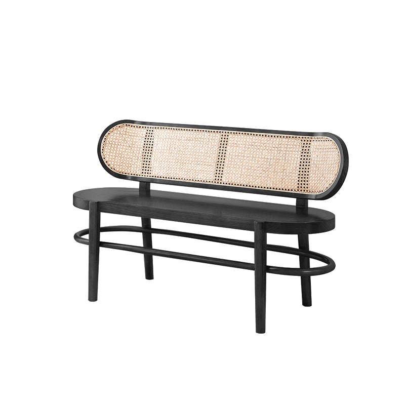 ラタン調ウッドベンチ