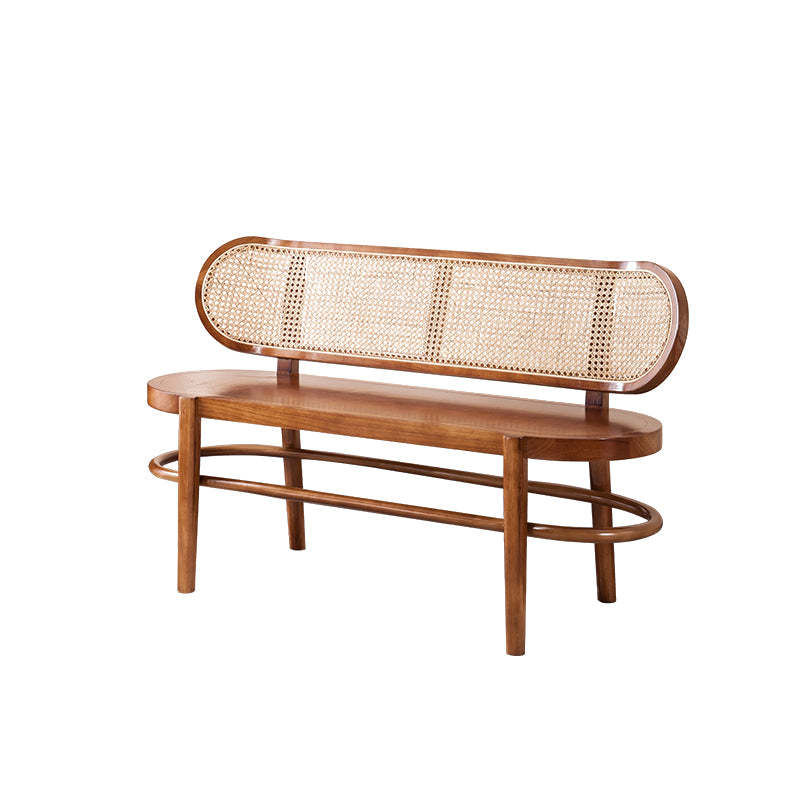 ラタン調ウッドベンチ