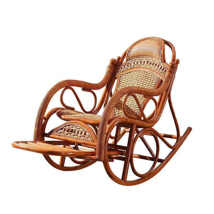 クラシックラタン調ロッキングチェア