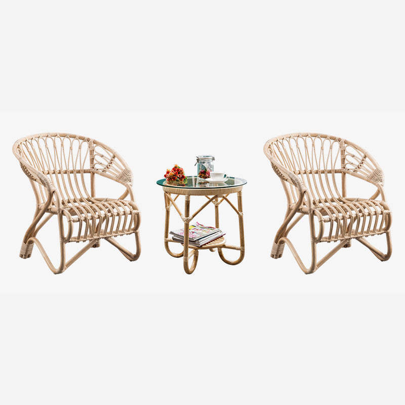 ラタン調ラウンジチェア