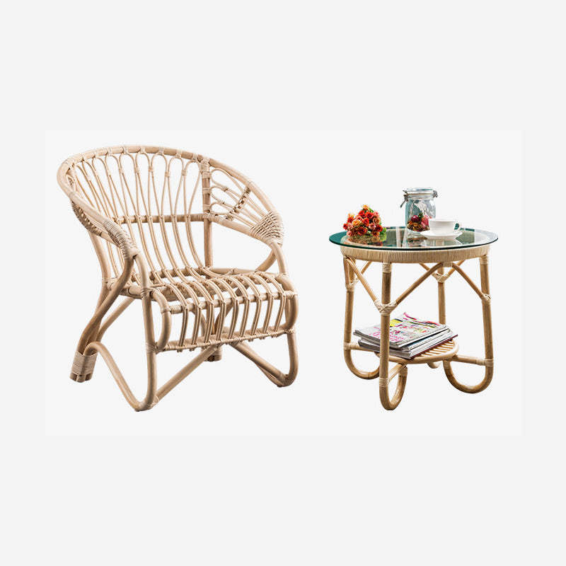 ラタン調ラウンジチェア