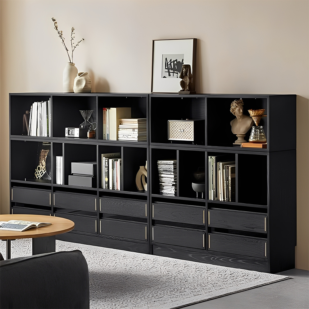 Woody Aura組み合わせ木製キャビネット