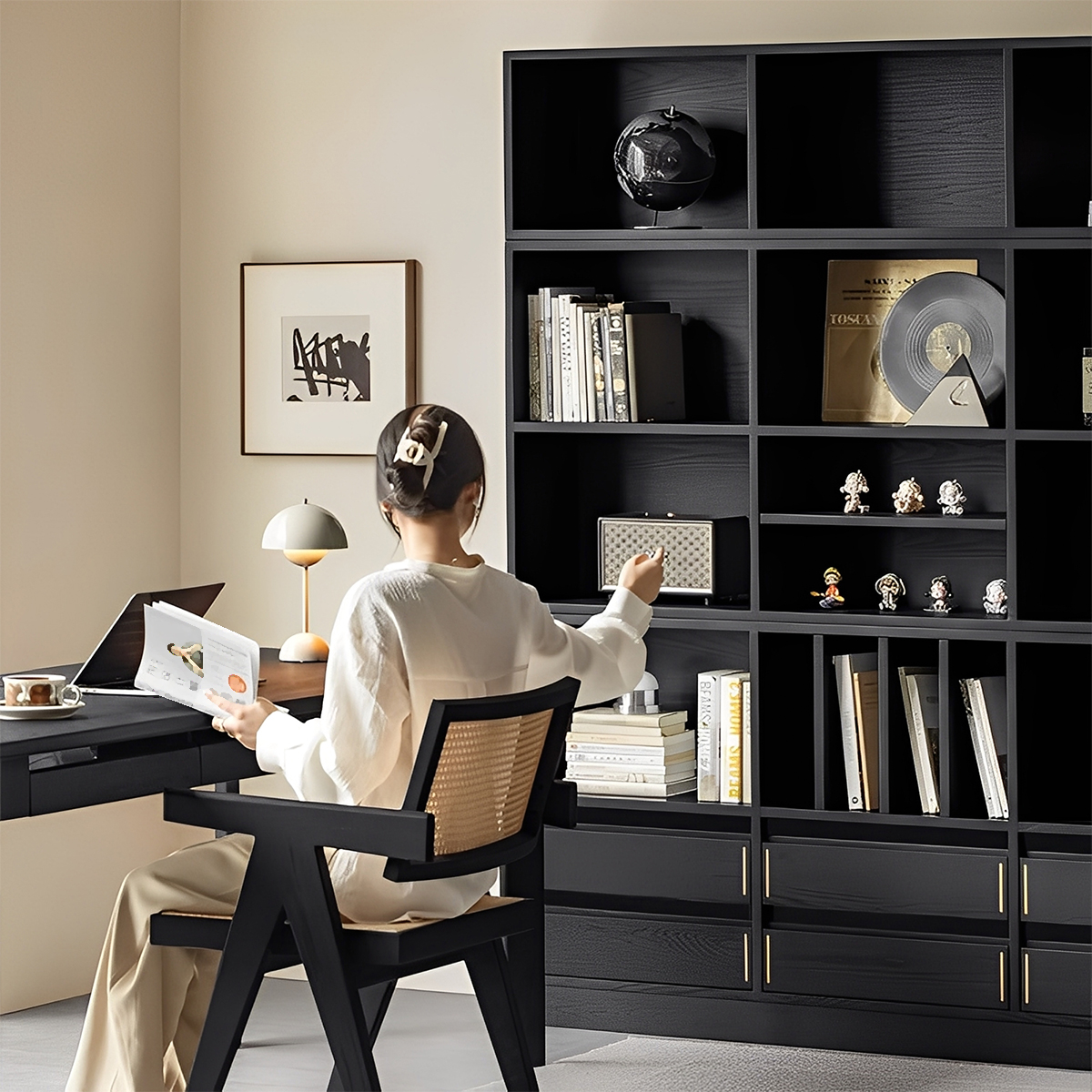 Woody Aura組み合わせ木製キャビネット