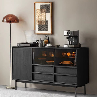 Woody Aura天然木ブラックキッチンボード | 落ち着いた色調に実用的な