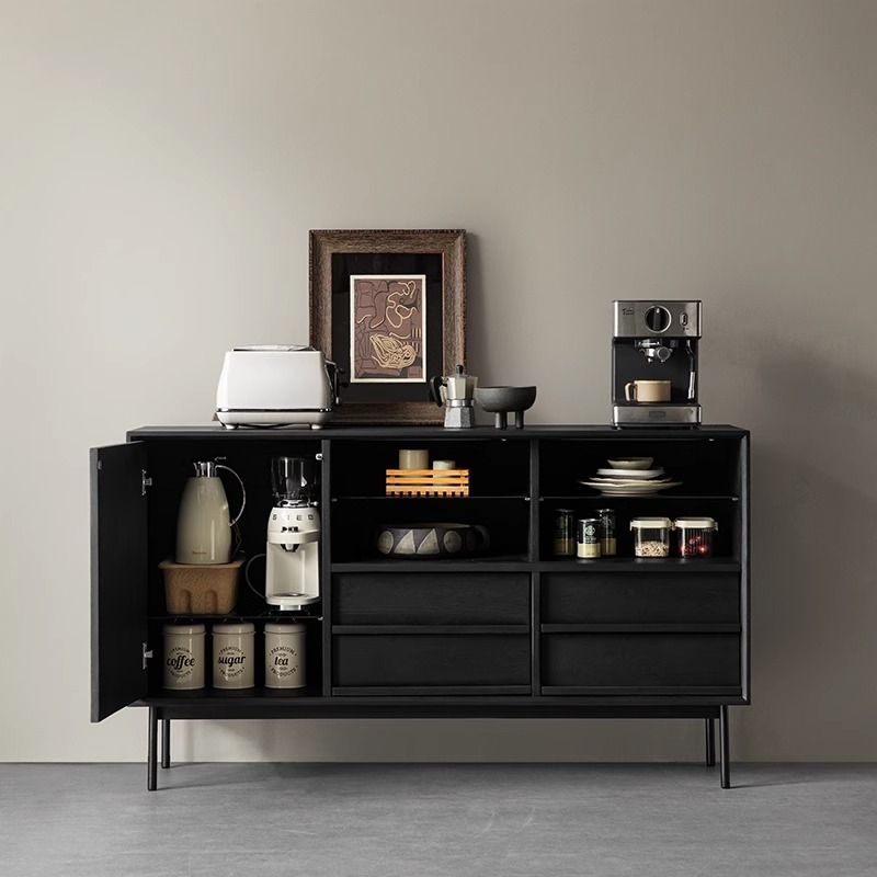 Woody Aura天然木ブラックキッチンボード | 落ち着いた色調に実用的な