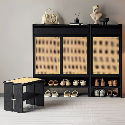 Woody Auraラタン調シューズラック | 通気性と耐久性を兼ね備えた高級